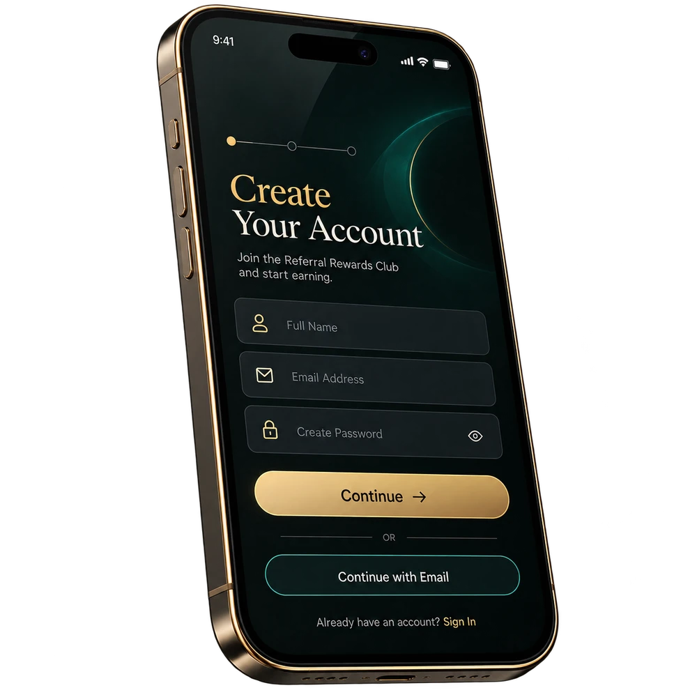 Registration screen